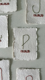 Detalle para testigos de boda personalizado (letra bordada a mano)