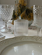 6 vasos cristal con raya el relieve