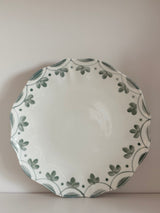 Plato motivos florales verdes